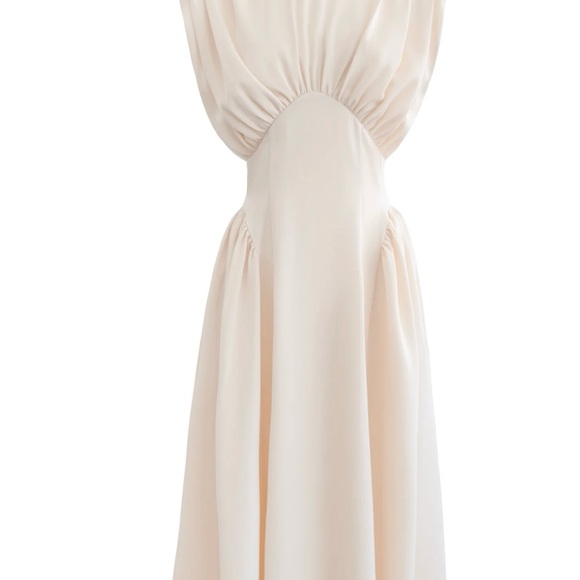 Eliana Sleeveless Back Tie Dress, Oat - Picture 8 of 10